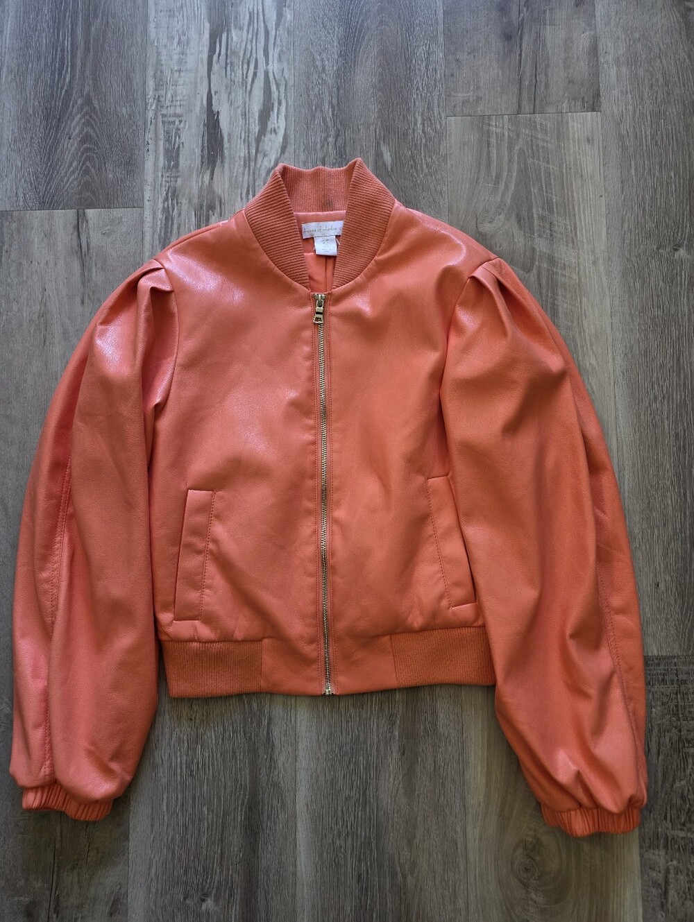 House Of Harlow 1960 Coral Faux Leather Jacket Size S